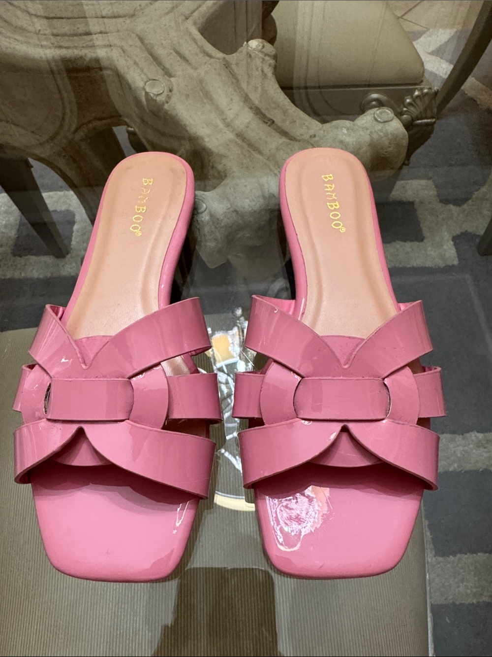 New Pink Patent sandals size 5.5